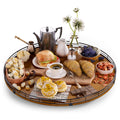 Walnut-Finish Wooden Lazy Susan Organizer for Dining Table