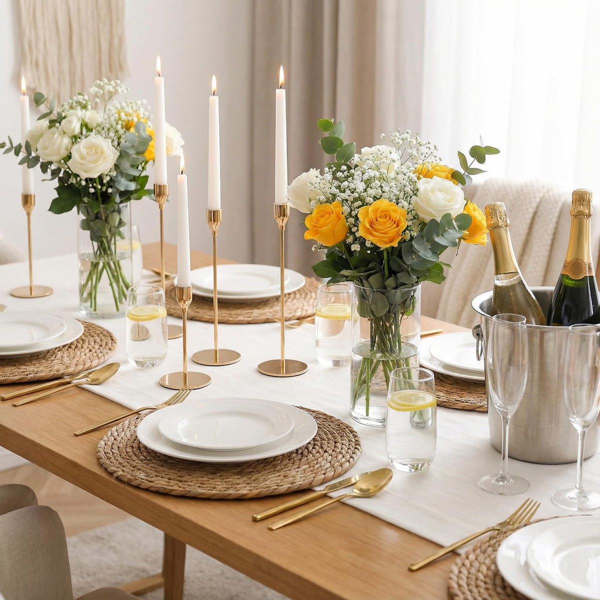 Round Woven Placemats 6PCS 13.5in Rattan Chargers Wicker Place mats