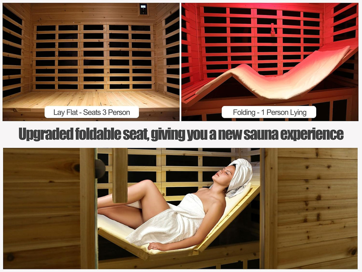 Outdoor Sauna 3 Person Infrared Sauna, Infrared Saunas for Home