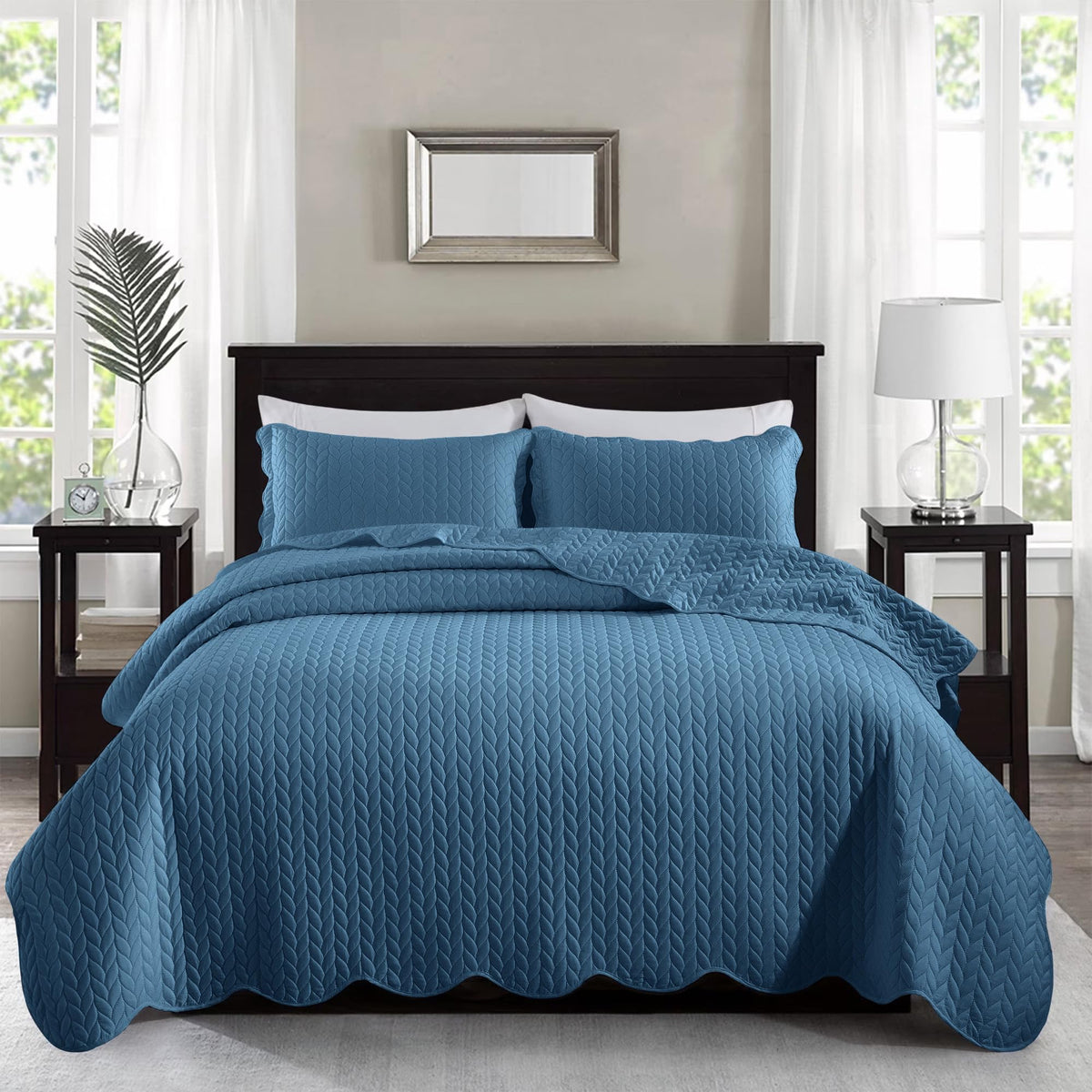 Quilt Sets Washed Blue, 3 Pieces