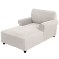 Chaise Lounge Cover - Stretch Jacquard Slipcover for Double Arm Chaises, Breathable Lattice Pattern Furniture