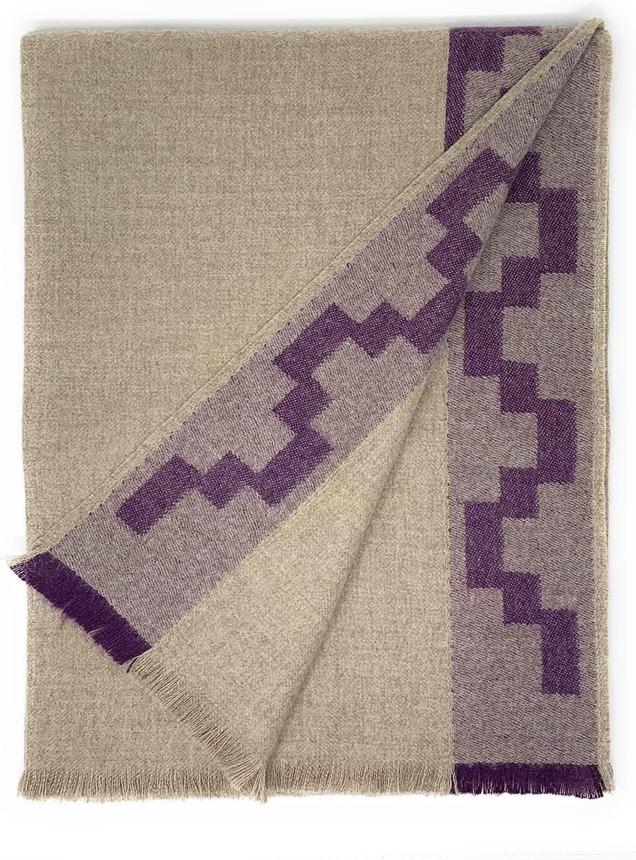 Home | Stepping Stones Season Alpaca Throw Blanket | 100% Baby Alpaca Wool | 6 Feet Long X 4.25 Feet Wide