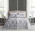 Bedspreads 128x120, Jacquard Damask, Grey