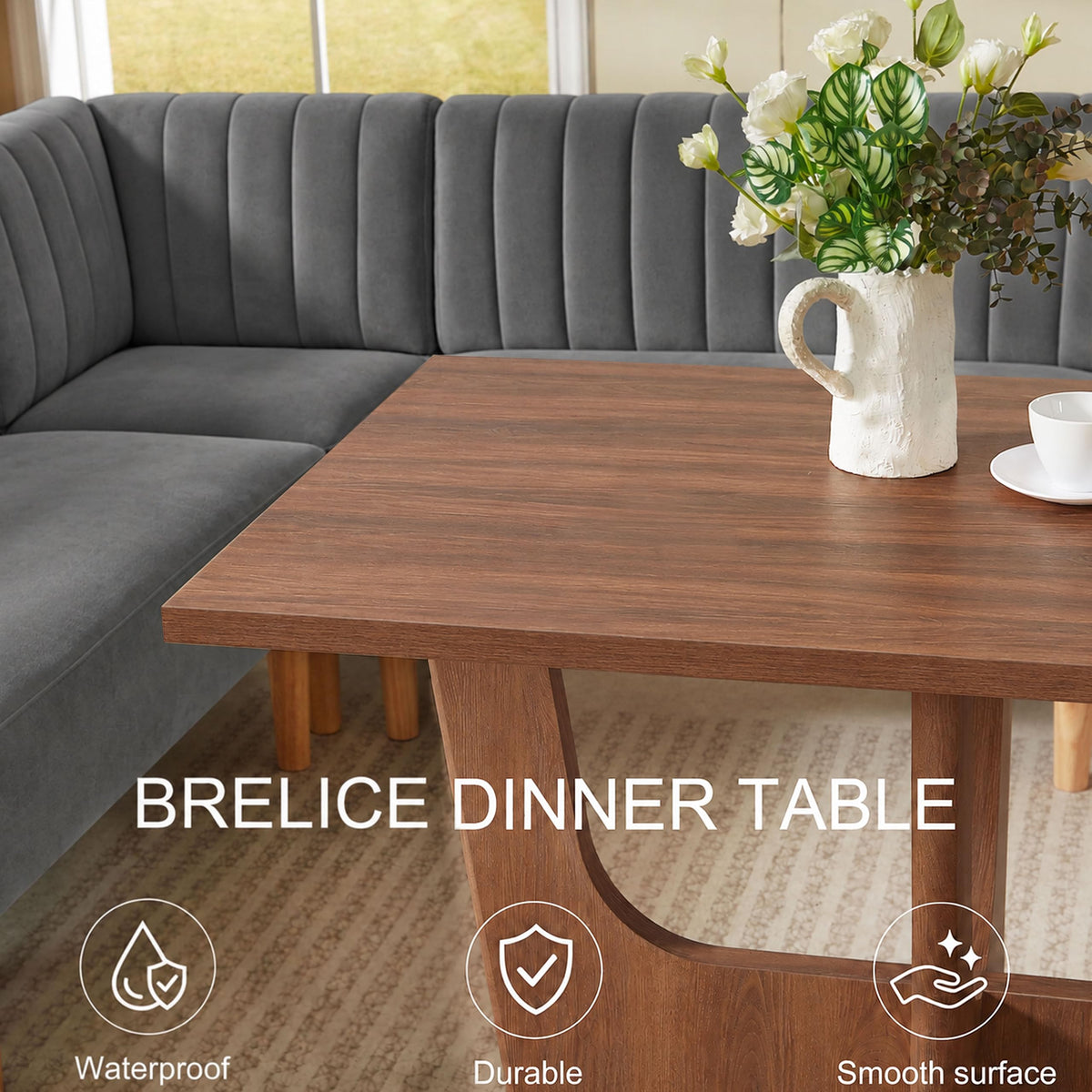 47 Inch Rectangular Dining Table Set for Nook