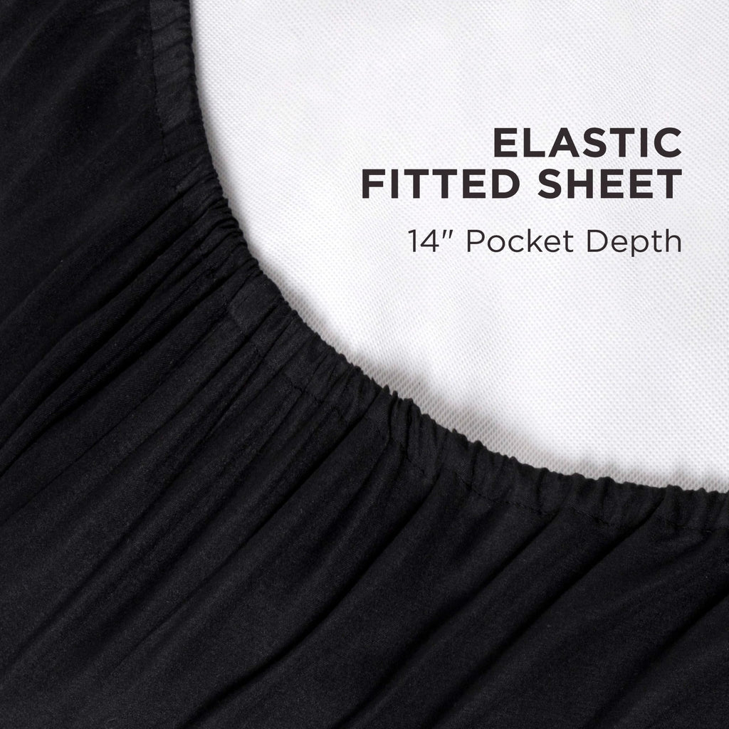 Microfiber 6-Piece Sheet Set, Black