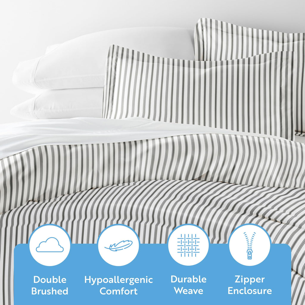 Duvet Cover (Gray) - Experience Hotel-Like Comfort with Unparalleled Softness, Exquisite Prints & Solid