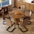 45" Round Dining Table Set for 6, 7-Piece Dining Table Set