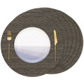 15 Inch Round Placemats Set of 6, Washable Vinyl Woven Place Mats