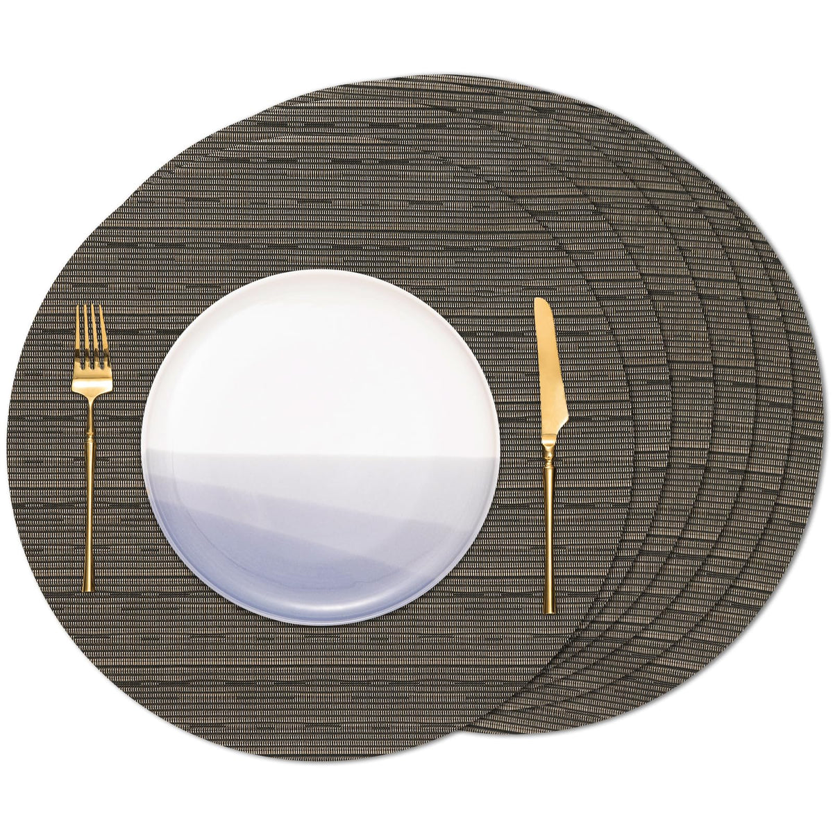 15 Inch Round Placemats Set of 6, Washable Vinyl Woven Place Mats