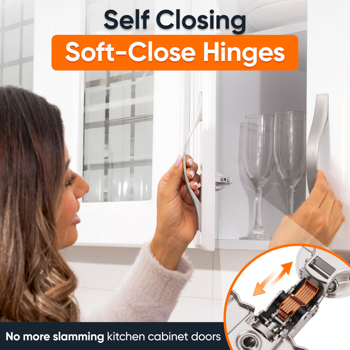 (40 PCS) Full Overlay Soft Close Cabinet Hinges Cabinets - 105° Face Frame Concealed Cabinet Door Hinge -3 Way
