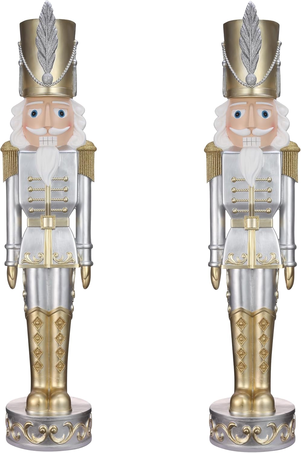 Christmas Nutcracker - Gold and Silver (48 Inch) - Set of 2