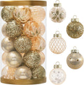 25PCS Christmas Ornaments Set, 2.36"/6CM Clear Plastic Shatterproof Christmas Ball Hanging Ornaments for Xmas Tree