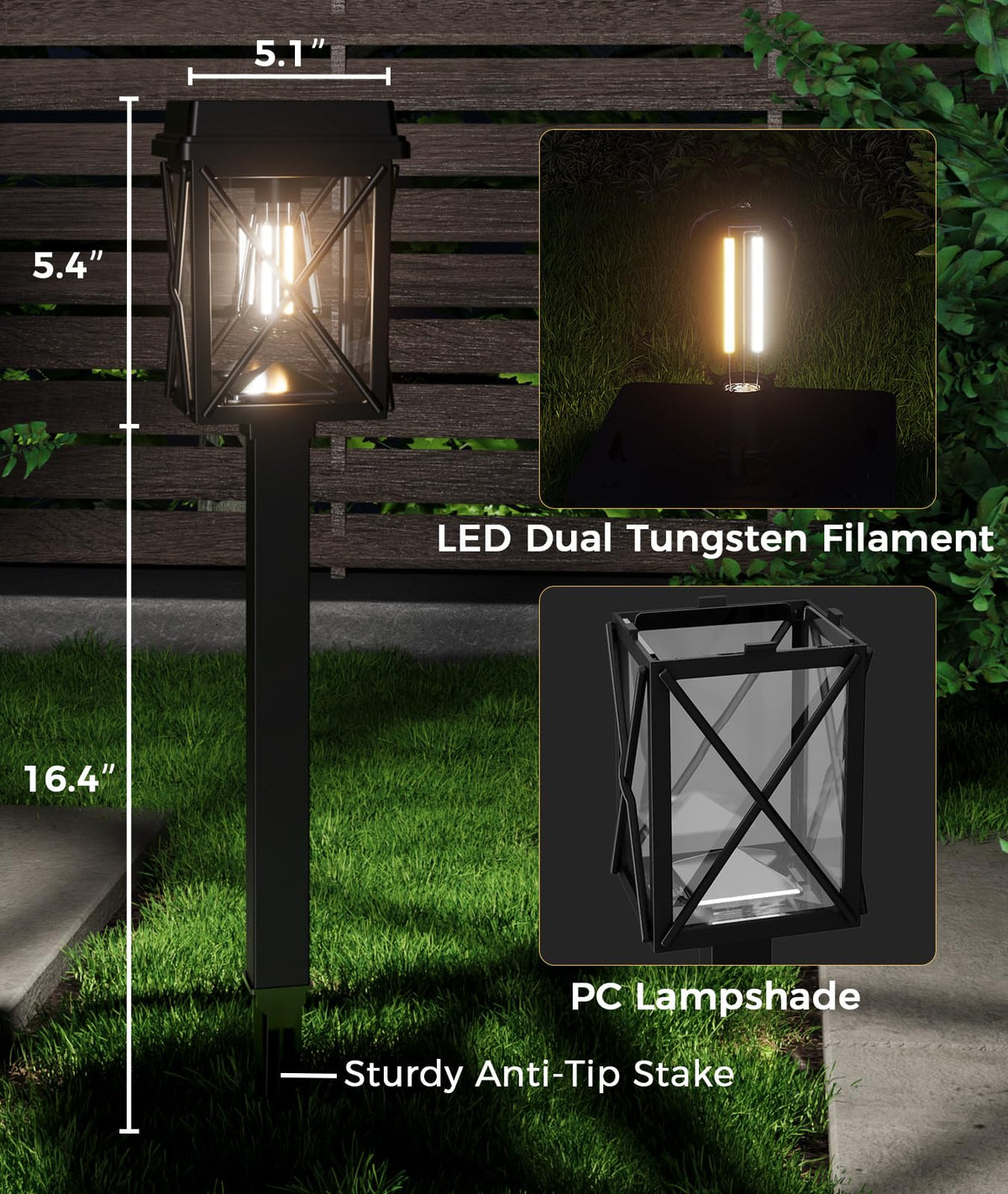 Solar Pathway Lights Outdoor, 6 Pack Bright Solar Garden Lights