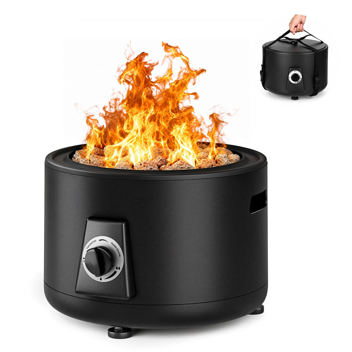 Portable Propane Fire Pit, Outdoor Smokeless Gas Fire Pit, Patio Fire Pit Easy Setup and Storage for