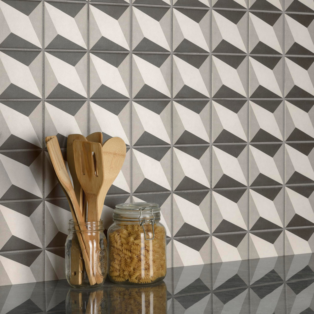 Twenties Mini Diamond 3-7/8" x 3-7/8" Ceramic Floor and Wall Tile