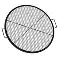 Heavy-Duty Steel Round Fire Pit Grill Grate with X-Marks Design