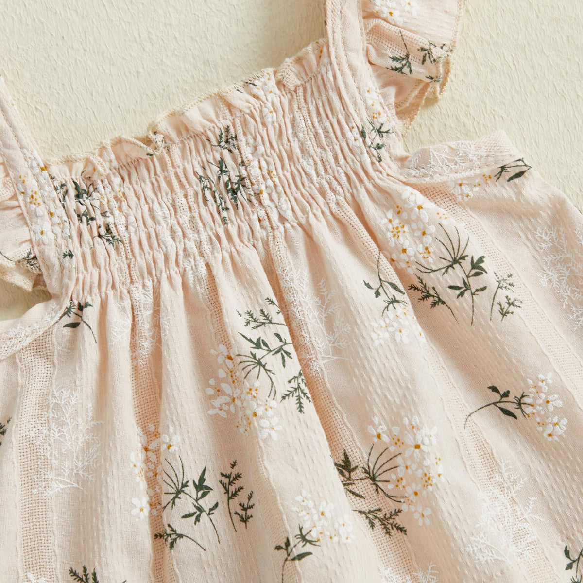 Infant Baby Girl Summer Smocked Clothes Floral Ruffle Shirt Tops Bloomers Shorts Toddler Cute Outfits Set