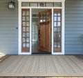Monaco Bowline Striped Outdoor Area Rug, Brown