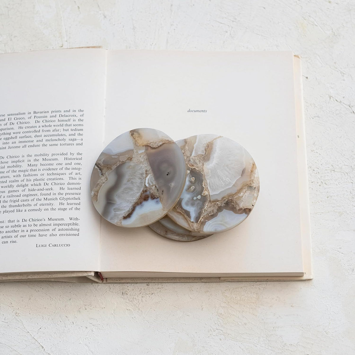 Round Agate Coasters, Multicolor - Set of 4