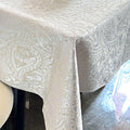 Jacquard Rectangle Tablecloth, Thick Kitchen Dining Table Cloth, Waterproof Wrinkle Free Decorative Fabric Table