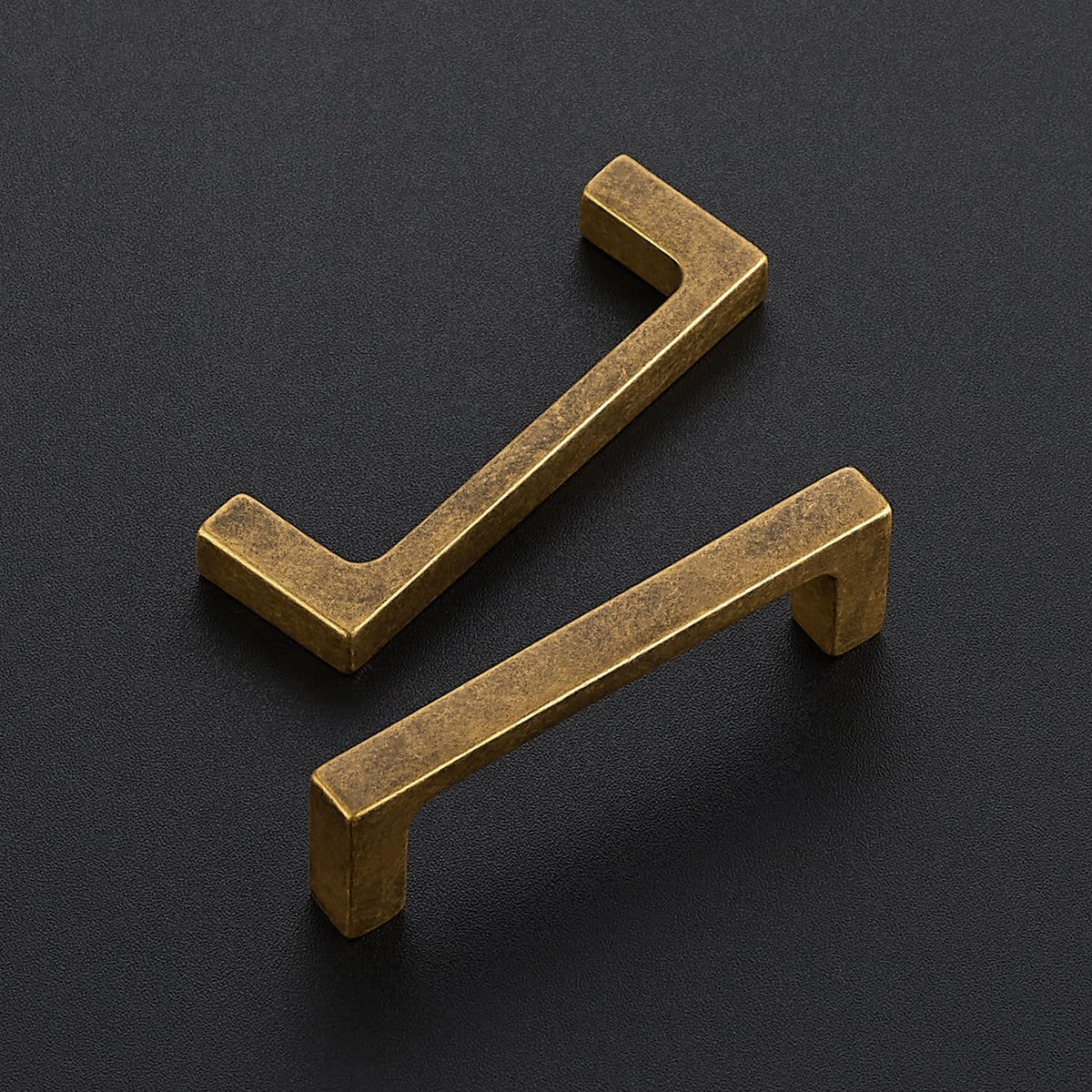 Antique Brass Cabinet Handles Solid Square Pulls 3 Inch 30 Pack