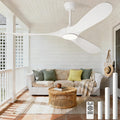 White 60 inch Ceiling Fan with Light and Remote