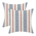 4th of July Summer Outdoor Pillow Covers 20 x 20 Inch, Blue Red Polka Dots Striped Decor Throw Pillows for Couch Bed