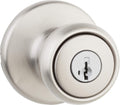 Tylo Entry Door Knob with Lock and Key, Secure Keyed Handle Exterior, Front Entrance and Bedroom, Satin Nickel, Pick