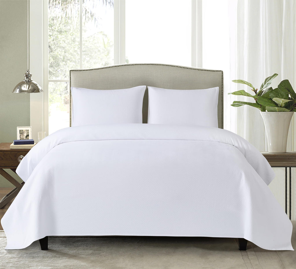 Diamond Matelasse Cotton 3-Piece Quilt Set