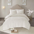 Cotton Bohemian Tufted Off-White Twin Comforter Set, 2pc