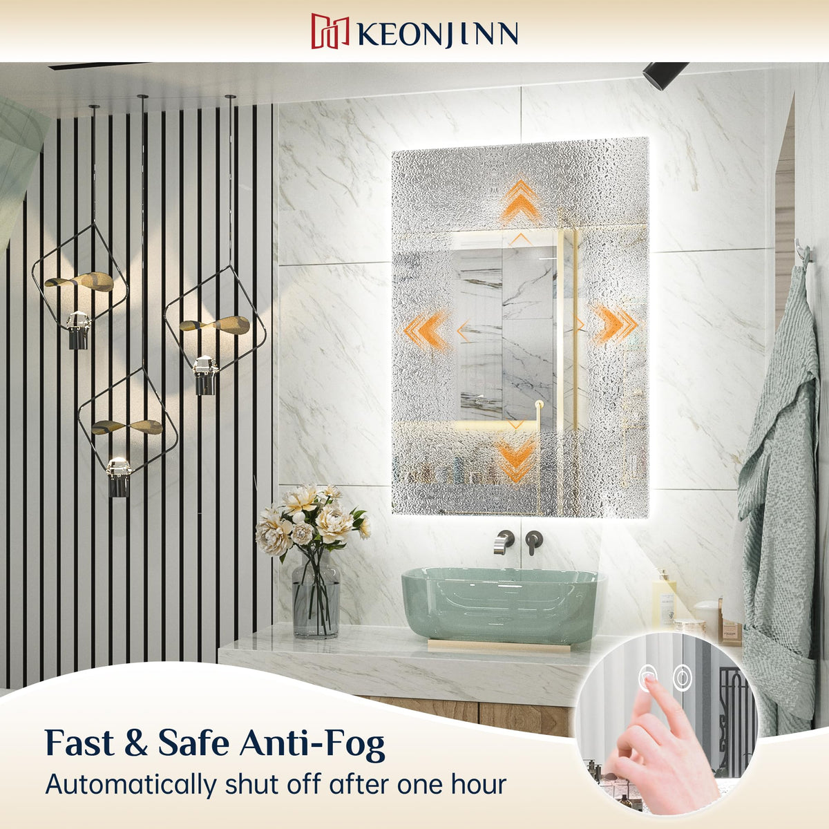 32 x 36 Inch Bathroom Mirror with Lights, Backlit Mirror Dimmable