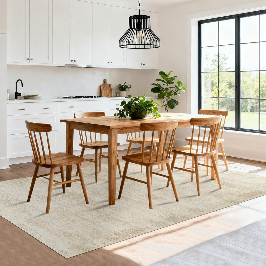 9 by 12 Area Rug Washable Non Slip Large Rugs Light Taupe