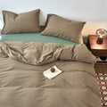 Vintage Gingham Duvet Cover Soft Breathable Washed Cotton Plaid Comforter Cover with 2 Pillowcases