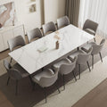 Extendable Dining Table for 6 to 10, Modern Sintered Stone Table