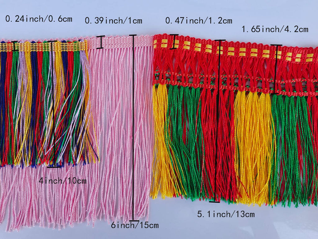 Chainette Fringe Trim 6 Inch 10 Yards Tassel Fringe Trim for Sewing Craft DIY Decoration(901 Navy Blue)