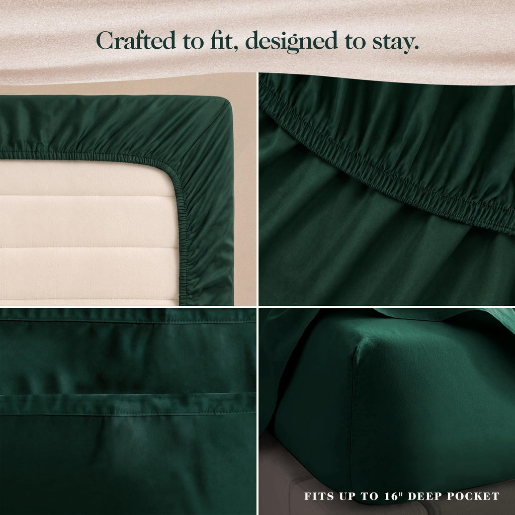 100% Certified Giza Egyptian Cotton Percale Sheets, Full, 4Pcs, White