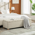 60.2'' Wide Upholstered Storage End of Bed Bench, Tufted Flip-Top Accent Window Bench Footrest Stool Ottoman with