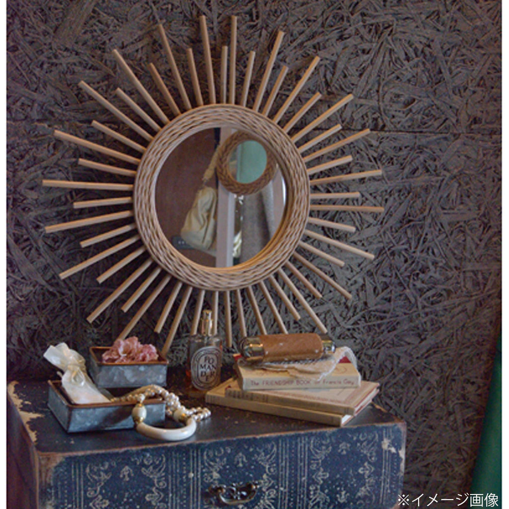 Kk Mirror, Natural, Diameter 23.6 inches (60 cm), Rattan Mirror