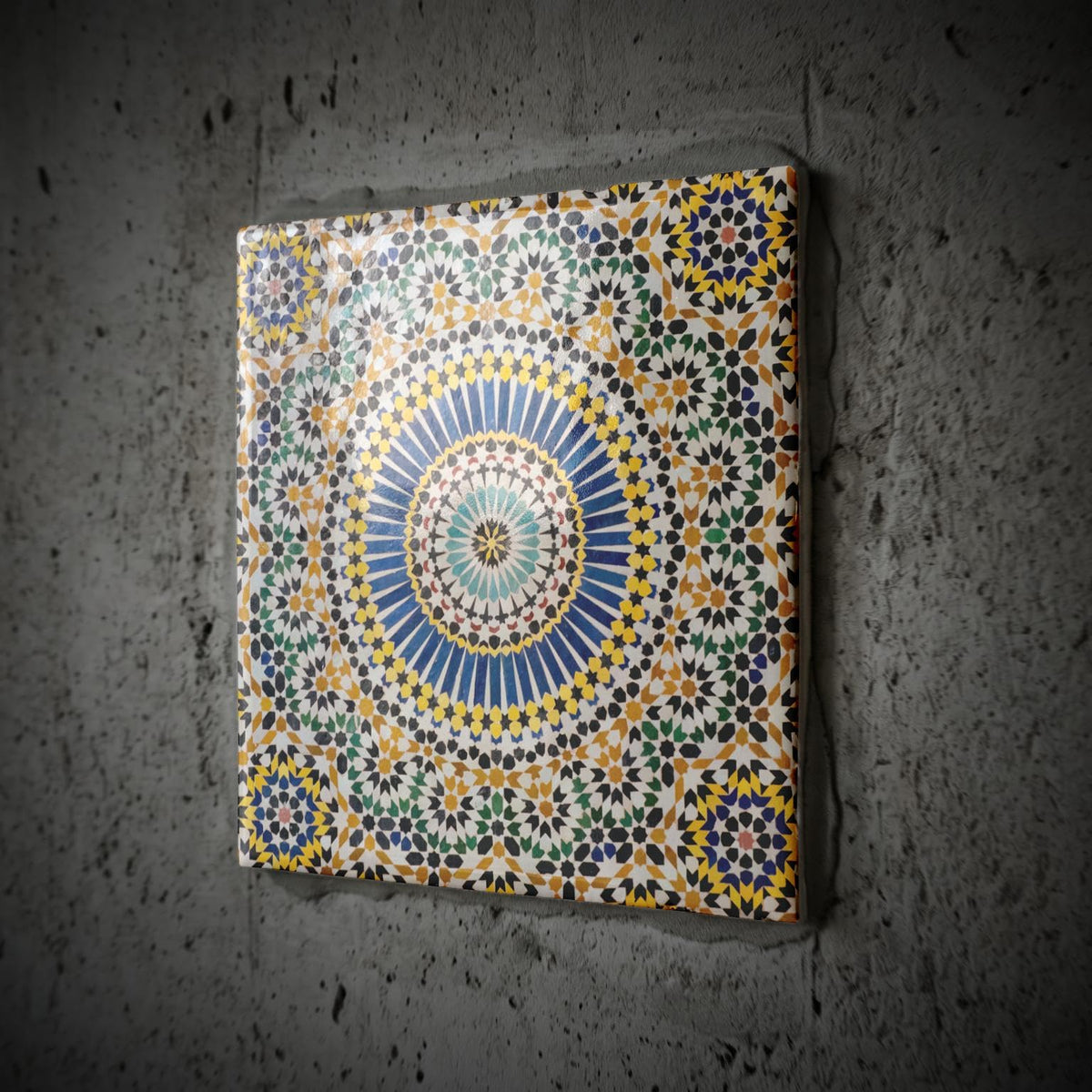 Morocco, Agdz, Kasbah of Telouet Zelij. Moroccan 6 Inch Ceramic Tile