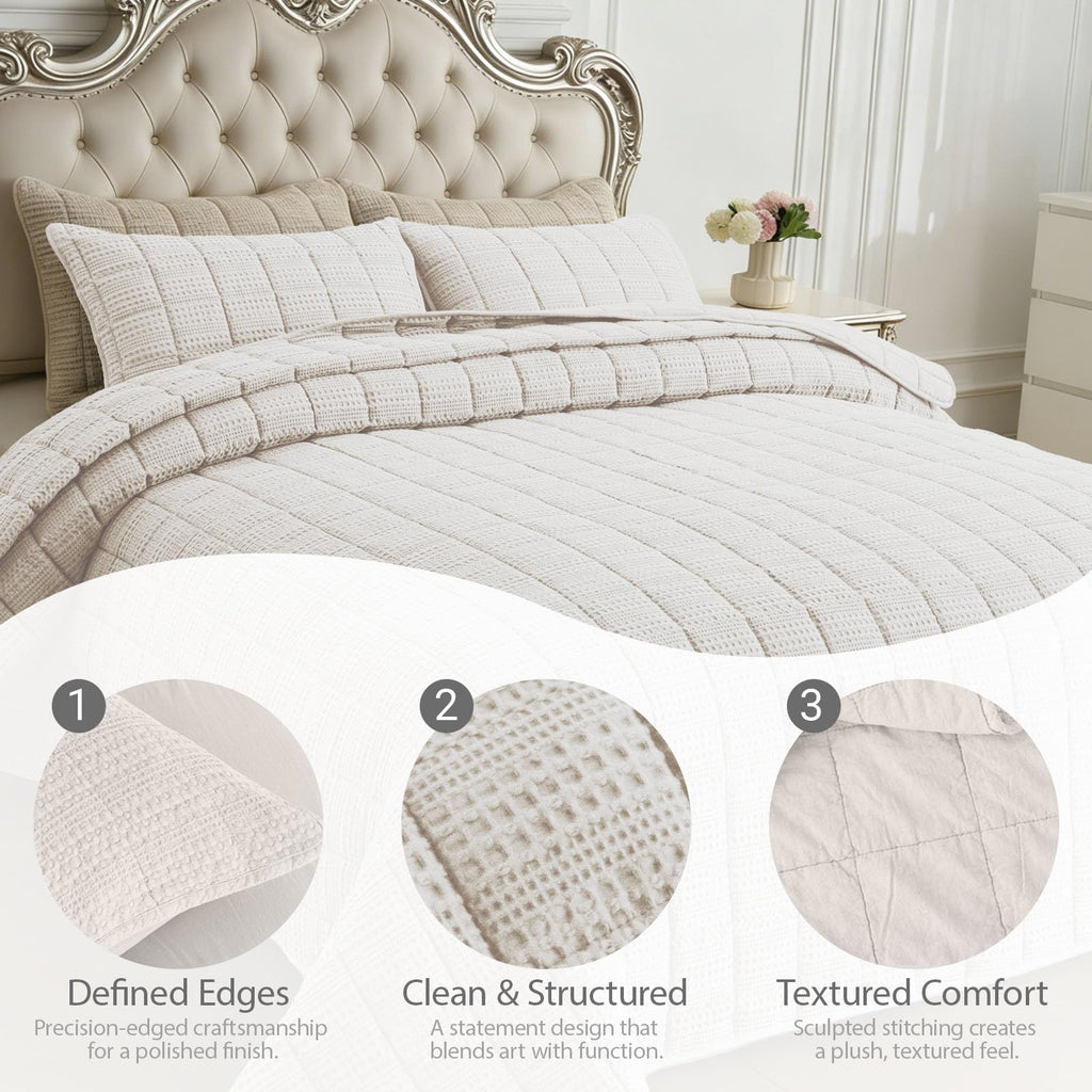 Cotton Quilt Set 98x106 Soft Lightweight Bedspread