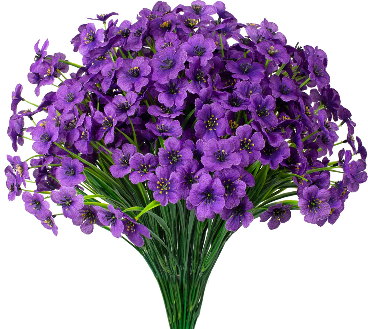 15 Bundles Artificial Flowers UV Resistant Outdoor Plants No Fade Faux Plastic Shrubs Fake Silk Flowers Window Box