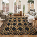 Checkered Leopard Print Area Rug, Soft Low Pile Non-Slip Large Living Room Rugs Machine Washable Indoor Carpet Dining