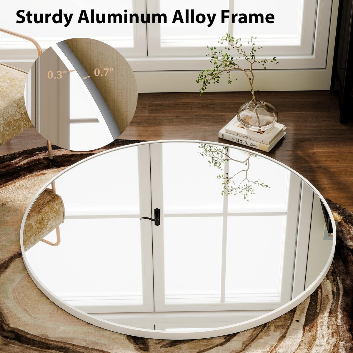 Round Mirror 30 White Wall Mounted Circle Mirrors