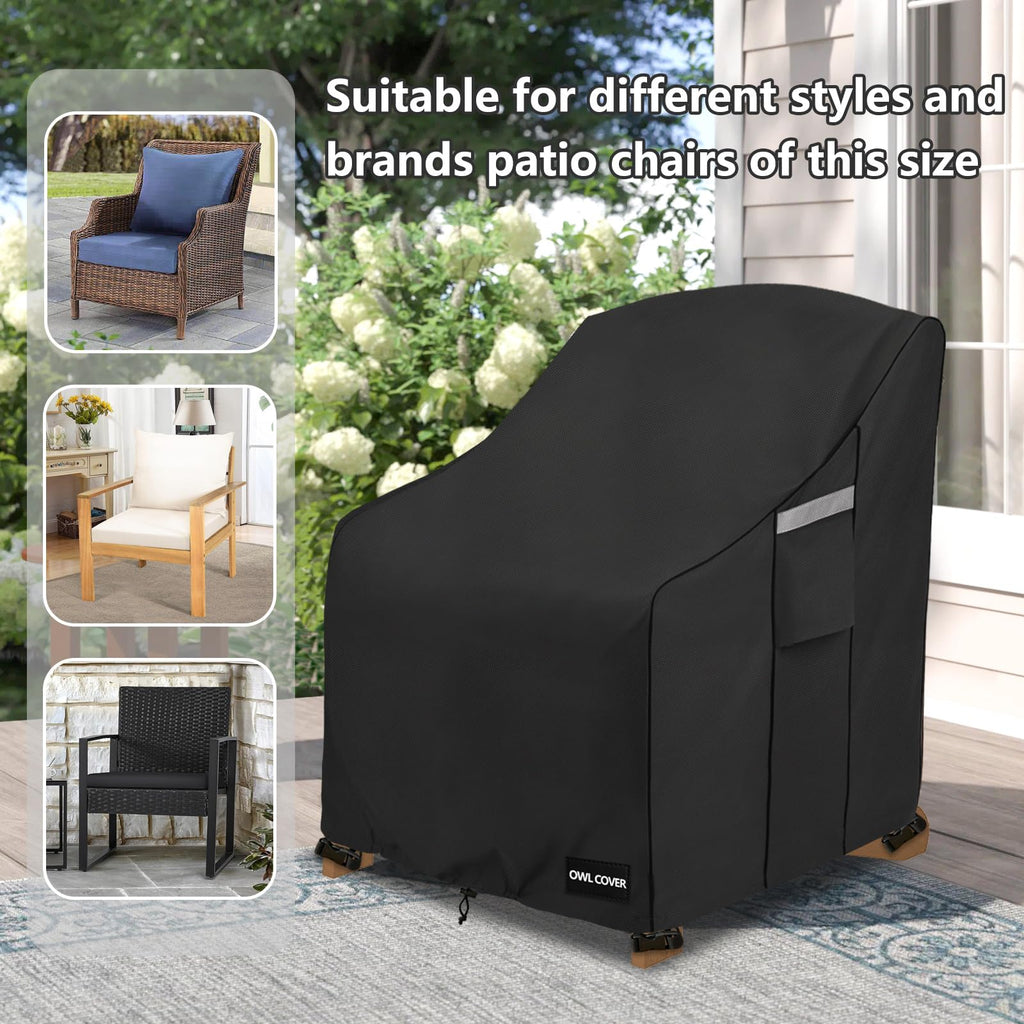 Outdoor Chair Covers 37"W x 40"D x 36"H, 600D Heavy Duty Waterproof Patio Chair Cover, Outdoor Furniture Covers for