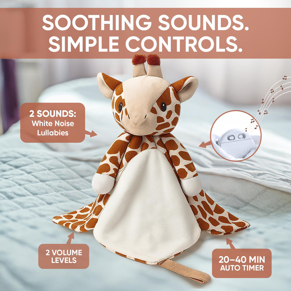Baby Lovey Sound Machine - Lullaby & White Noise - Giraffe