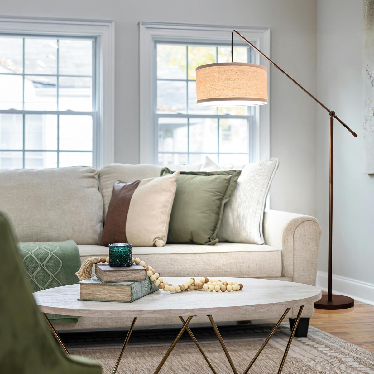 Inspired Arco Style Hudson 2 - LED Floor lamp, Tall Lamp with Sturdy Base, Contemporary Arc Lamp s & Offices, Great Living Room Décor