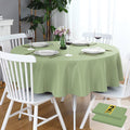 2 Pack Sage Green Round Waterproof Tablecloth, 60 Inch