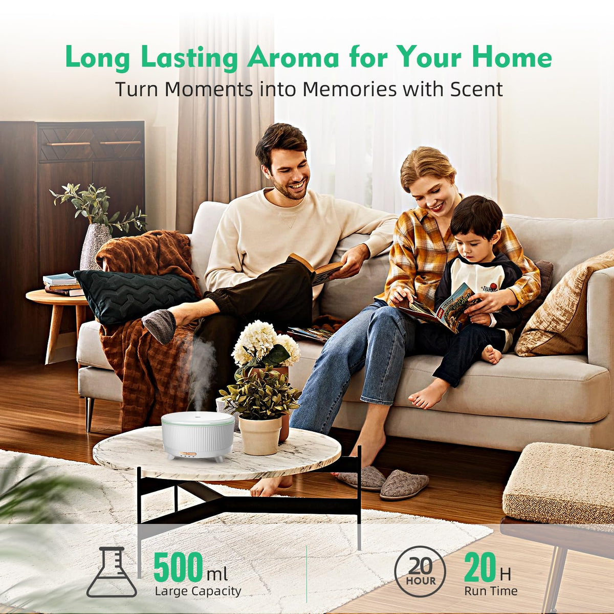 20-Hour Long-Lasting Aromatherapy, Essential Oil Diffuser