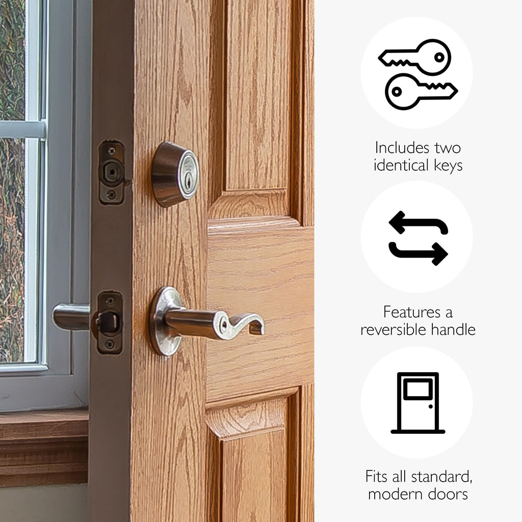 Single Cylinder Deadbolt, Satin Nickel
