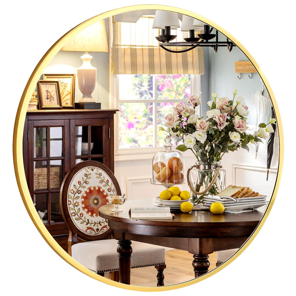 24 Inch Round Mirror-Gold Circle Mirrors